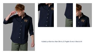 Košeľa La Martina Man Shirt L/S Poplin Stretch Modrá M 1