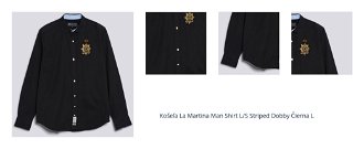 Košeľa La Martina Man Shirt L/S Striped Dobby Čierna L 1