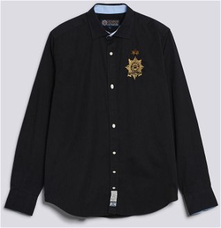 Košeľa La Martina Man Shirt L/S Striped Dobby Čierna Xl