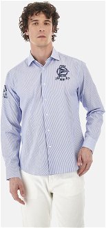 Košeľa La Martina Man Shirt L/S Striped Poplin Modrá Xxl