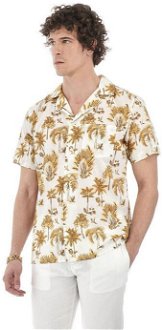 Košeľa La Martina Man Shirt S/S Printed Poplin Žltá Xxl