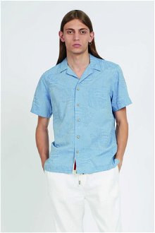 Košeľa La Martina Man S/S Shirt Cotton Jaquard Modrá Xl
