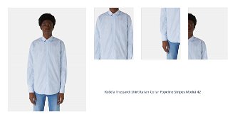 Košeľa Trussardi Shirt Italian Collar Popeline Stripes Modrá 42 1