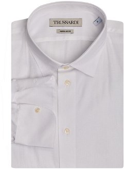 Košeľa Trussardi Shirt Italian Collar Weaving Cotton Biela 42