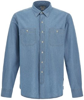 Košeľa Woolrich Chambray Utility Shirt Modrá L