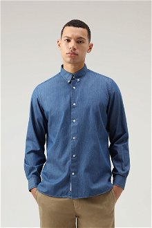 Košeľa Woolrich Classic Indigo Shirt Modrá L