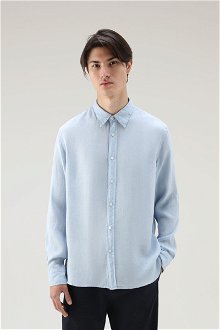 Košeľa Woolrich Linen Shirt Modrá Xl
