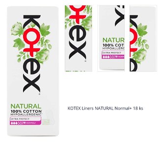 KOTEX Natural Slipové vložky Normal+ 18 kusov 1