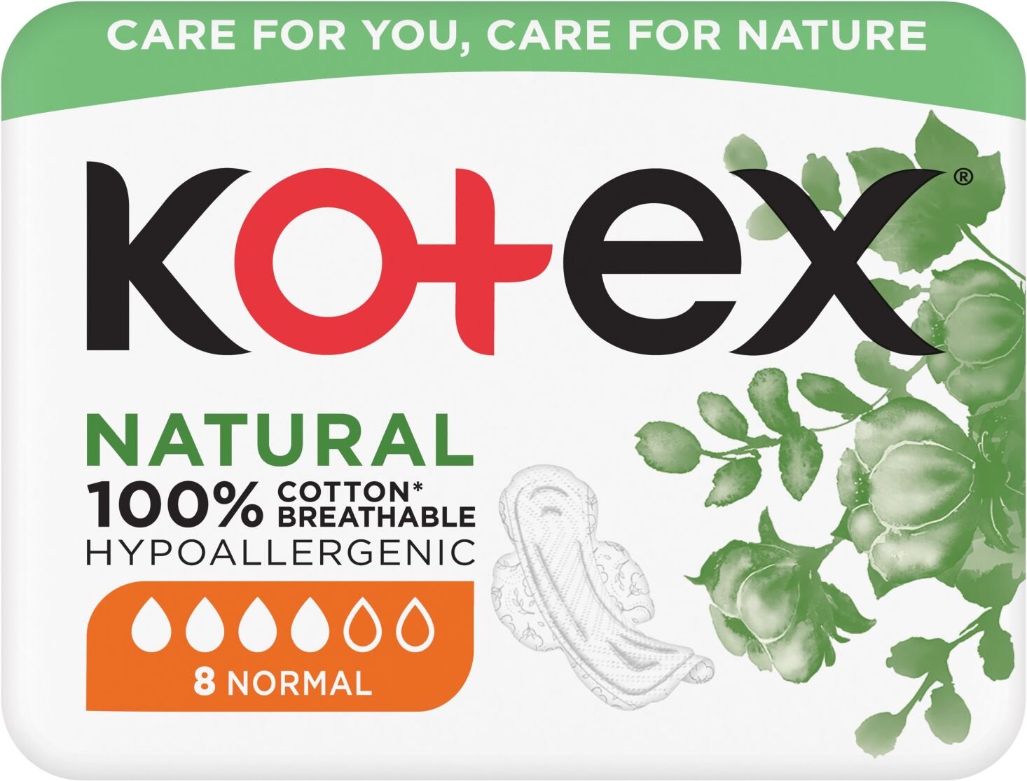 KOTEX vložky Natural Normal single 8 ks