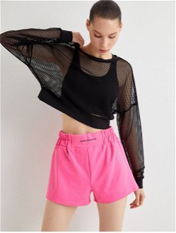 Koton Mini Sports Shorts High Waist Elastic Waist Printed