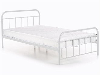 Kovová jednolôžková posteľ s roštom Linda 120 - biela 2