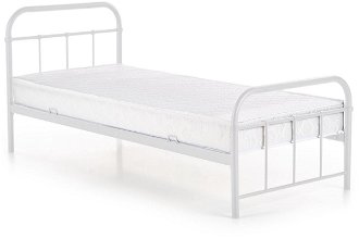 Kovová jednolôžková posteľ s roštom Linda 90 - biela 2