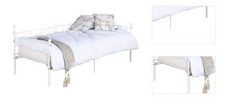 Kovová jednolôžková posteľ s roštom Rozali 90x200 cm - biela 3
