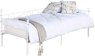 Kovová jednolôžková posteľ s roštom Rozali 90x200 cm - biela 2