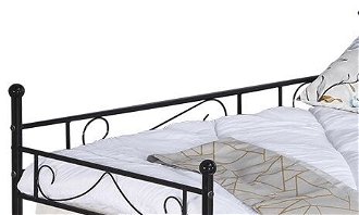 Kovová jednolôžková posteľ s roštom Rozali 90x200 cm - čierna 6