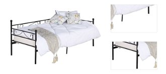 Kovová jednolôžková posteľ s roštom Rozali 90x200 cm - čierna 3