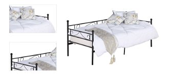 Kovová jednolôžková posteľ s roštom Rozali 90x200 cm - čierna 4