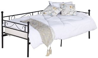 Kovová jednolôžková posteľ s roštom Rozali 90x200 cm - čierna 2