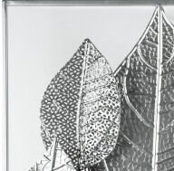 Kovová nástenná dekorácia v ráme Strieborné listy, 50x50 cm% 6