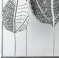 Kovová nástenná dekorácia v ráme Strieborné listy, 50x50 cm% 8