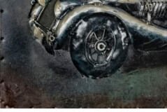Kovový obraz na stenu Auto veterán 60x40 cm, vintage% 8