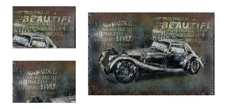 Kovový obraz na stenu Auto veterán 60x40 cm, vintage% 4