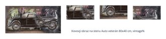 Kovový obraz na stenu Auto veterán 80x40 cm, vintage% 1