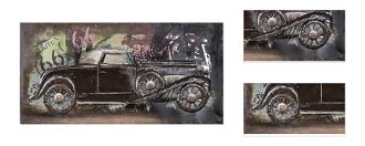 Kovový obraz na stenu Auto veterán 80x40 cm, vintage% 3