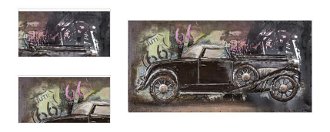 Kovový obraz na stenu Auto veterán 80x40 cm, vintage% 4