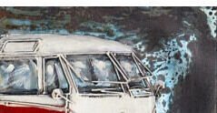 Kovový obraz na stenu Červený Volkswagen 80x40 cm, vintage% 7