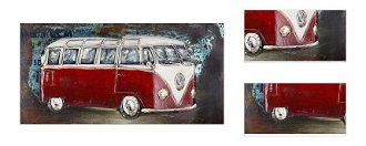 Kovový obraz na stenu Červený Volkswagen 80x40 cm, vintage% 3