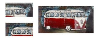 Kovový obraz na stenu Červený Volkswagen 80x40 cm, vintage% 4