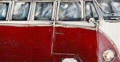 Kovový obraz na stenu Červený Volkswagen 80x40 cm, vintage% 5