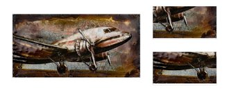 Kovový obraz na stenu Lietadlo veterán 80x40 cm, vintage% 3