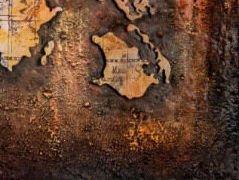 Kovový obraz na stenu Mapa sveta 80x60 cm, vintage% 9