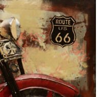 Kovový obraz na stenu Route US 66 motorka 80x80 cm, vintage% 7