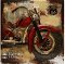 Kovový obraz na stenu Route US 66 motorka 80x80 cm, vintage%