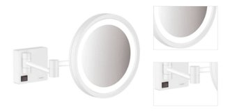 Kozmetické zrkadielko Hansgrohe AddStoris sklopné vo farbe matná biela 41790700 3