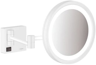 Kozmetické zrkadielko Hansgrohe AddStoris sklopné vo farbe matná biela 41790700