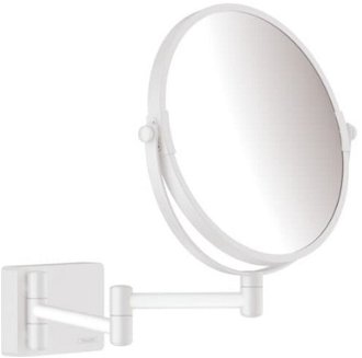 Kozmetické zrkadielko Hansgrohe AddStoris sklopné vo farbe matná biela 41791700