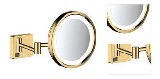 Kozmetické zrkadielko Hansgrohe AddStoris sklopné vo farebnom prevedení lešteného zlata 41790990 3