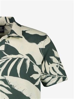 Krémovo-zelené pánske kvetované polo tričko LERROS 7