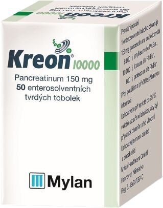 Kreon 10 000 end 150 mg 50 kapsúl