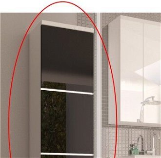 Kúpeľňová skrinka na stenu Mason BL 11 - biela / čierny vysoký lesk 6
