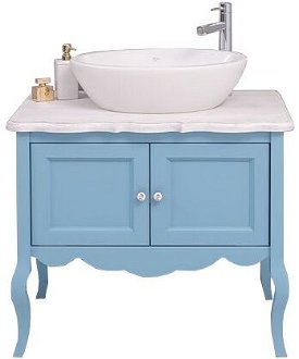 Kúpeľňová skrinka pre umývadlo lady 711 - modrá/biela