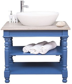 Kúpeľňová skrinka pre umývadlo luna 658 - modrá/hnedá