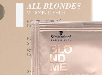 Kúra s vitamínom C pre blond vlasy Schwarzkopf Professional All Blondes Vitamin C Shot - 5 x 5 g (2632010) + darček zadarmo 5
