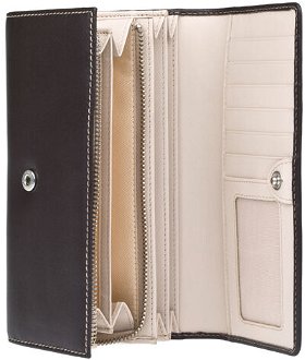 Lagen Dámska peňaženka kožená 11230 Tmavo hnedá/Béžová