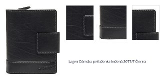 Lagen Dámska peňaženka kožená 2077/T Čierna 1