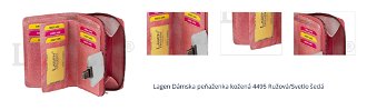 Lagen Dámska peňaženka kožená 4495 Ružová/Svetlo šedá 1